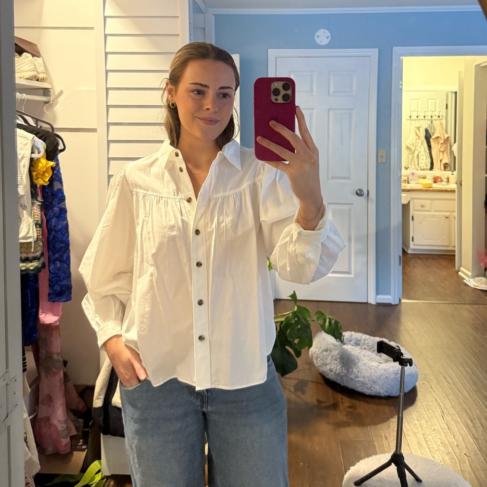 H&M Classic White Button-Down Shirt